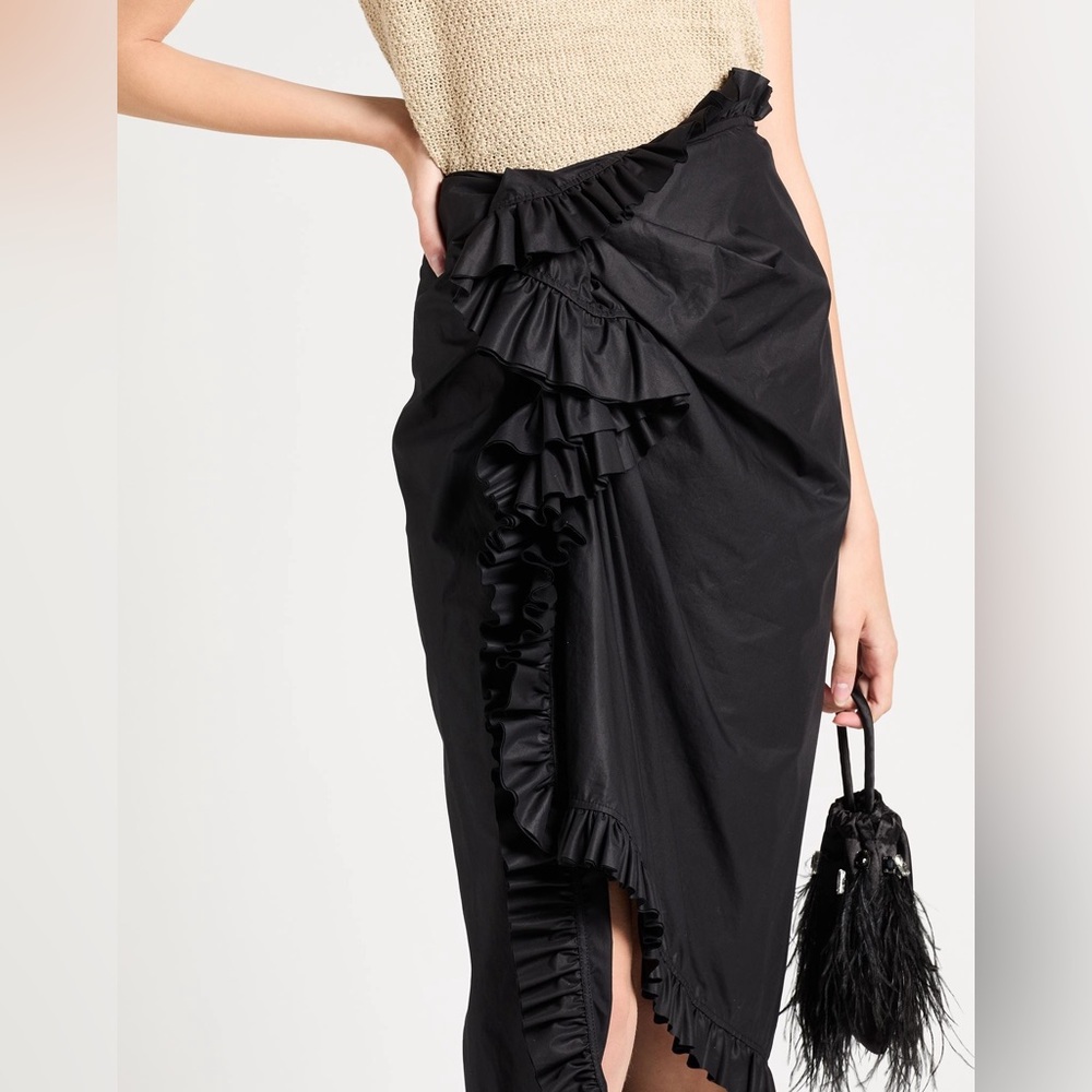 Dries Van Noten Ruffled Midi Black Skirt - Picture 5 of 16